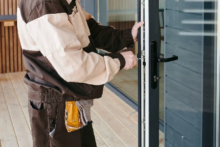 Cleaning And Polishing Glass Door Installation in Schaumburg, IL